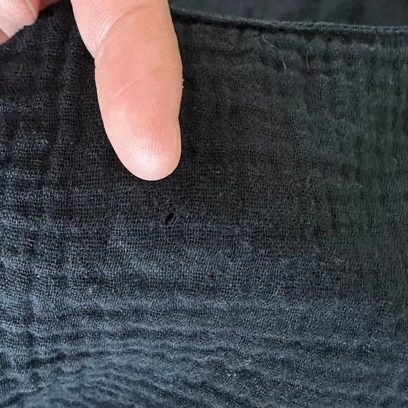 Sezane Gisele Top Womens 8 Black Cotton Gauze Tank Shoulder Tie Minimalist Flowy - Picture 5 of 8